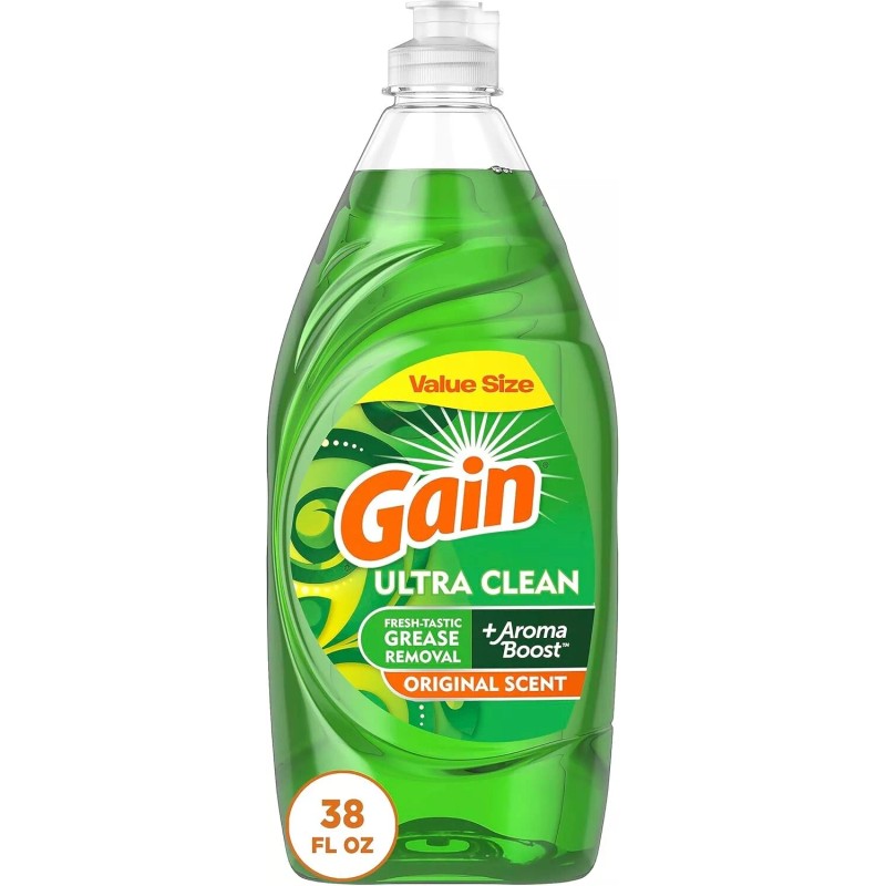 Gain Ultra Dishwashing Liquid Dish Soap, Original Scent, 38 fl