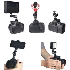 Shoe Mount with Adapter, Double Ball Head, 1/4" Screw, 360° Rotation, Magic Arm, Fixed, Extension Adapter, with Lock Nut, Freedom Head, Connect, Cold Shoe, Expansion Arm, Multi-Angle, Angle,