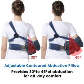 Velpeau Arm Sling with Abduction Pillow for Men Women, Shoulder Support Immobilizer for Rotator Cuff, Surgery, Dislocated, Clavicle Fracture, Broken Arm, with Therapy Ball, Fits Left & Right(Large)
