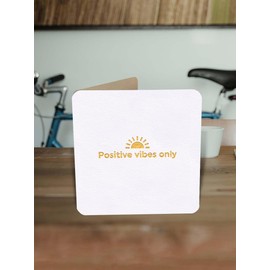 Brainbox Candy Thinking Of You Card - Positive Vibes Only - Quality Gold Foil Card - Him & Her