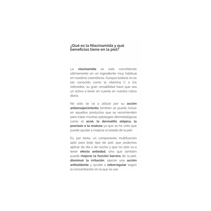 Serum Facial Niacinamida Ácido Hialuronico