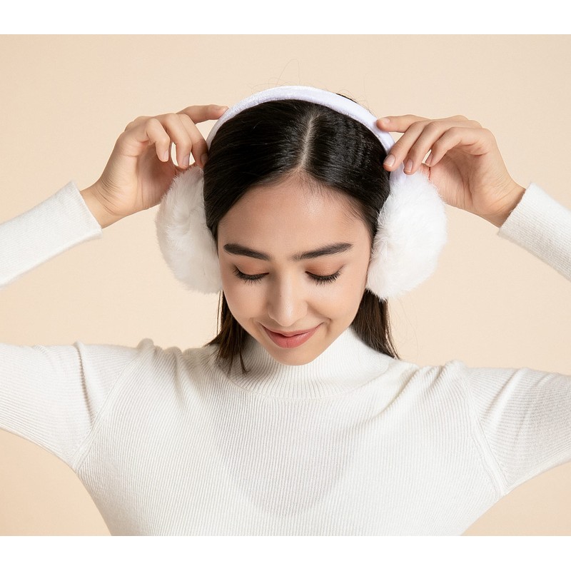 ZLYC Womens Girls Genuine Rabbit Fur EarMuffs Adjustable Ear Warmers,