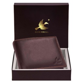 Hornbull Men's Brown Stella Genuine Leather RFID Blocking Wallet