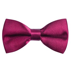 Alizeal Pre-tied Boy's Bow Tie Fancy Plain Adjustable Bow ties, Dark Magenta