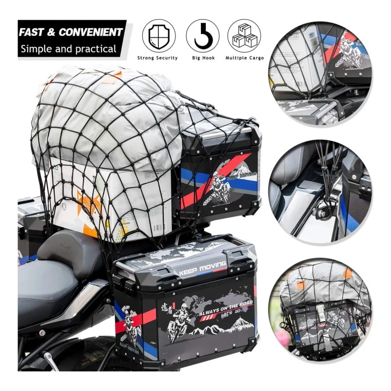 Red Elástica Tanque Porta Bultos Parrilla Casco Moto 4 Pzs