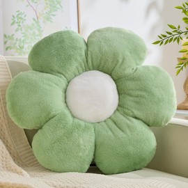CANGHI Flower Pillows Flower Shaped Throw Pillow Cute Daisy Flower Pillows Flower Seating Cushions for Adults Kids Home Bedroom Sofa Chair Couch Decor (Green, 19.68 inch)