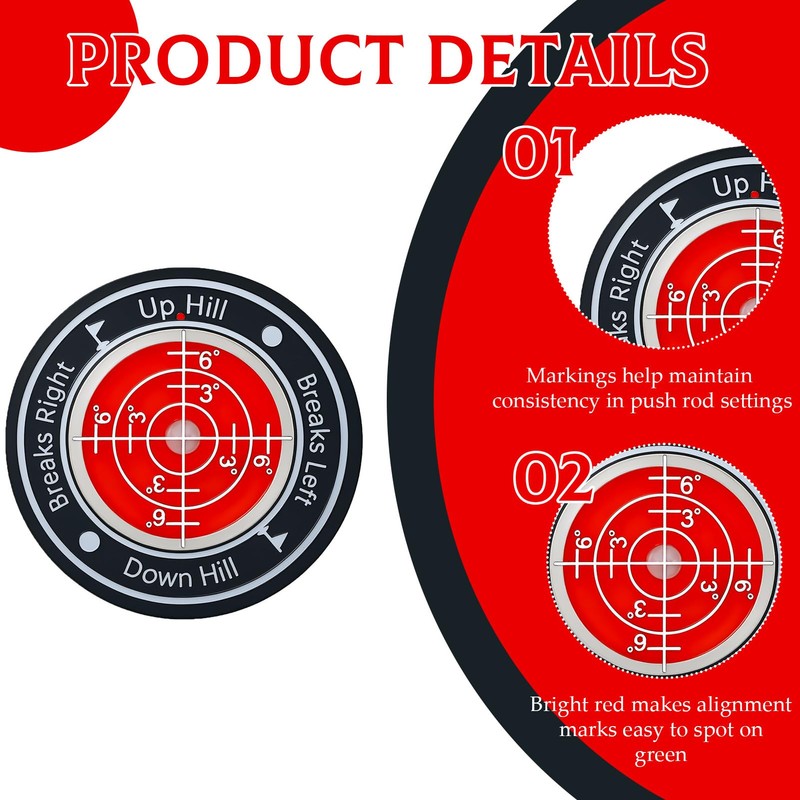 1 PCS Golf Ball Markers Reader，Golf Marker with Bubble Level,Golf