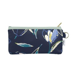 [2025] Wpc. 6703-175-002 Folding Umbrella, Floating Tulip, Mini, Navy, Rain Umbrella, Rain or Shine, Commuting to Work, School, Travel, Stylish, Cute, Women's, Floral Pattern, Clear x Gold Handle