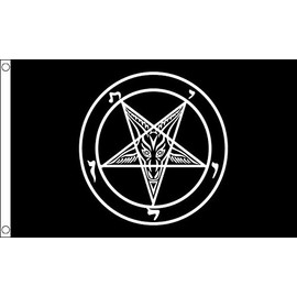 Baphomet Church of Satan Flag 5ft x 3ft,Large