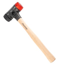 Wiha Safety Soft-Faced Hammer with Hardness Level 5, Black, Orange, Transparent, Round Plastic Hammer, 83238040