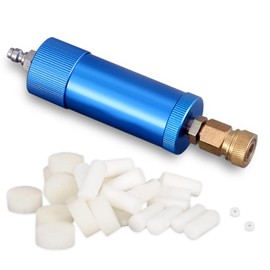 PCP Air Compressor Filter Dryer 4500Psi 30Mpa, High Pressure Pump Oil Water Seperator for PCP Rifle, Air Guns, SCUBA Cylinders Tank, with Quick Connector, Filtration Replacements (small blue)