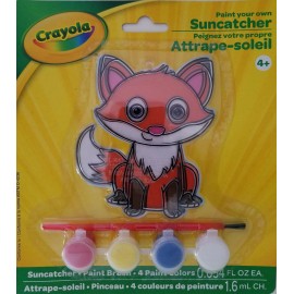 Crayola Plastic Suncatchers  Paint Craft Kits Age 4+, Select Theme - Fox