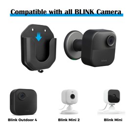 Aiopoaop 3 Pack Blink Camera Wall Mount Bracket, [2 Mounting Options] Adhesive or Drill, for Blink Mini/Mini 2 /Blink Outdoor 4 /Blink Indoor Cameras, Camera Mount Wall Mount for Blink Series- Black
