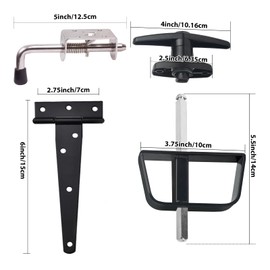 GEDSIOLD Double Door Shed Hardware Kit -Includes Window and Door/Window Hinge Set, Complete with Hinges, Latches, and T-Handle Lock -, for Gates, playrooms