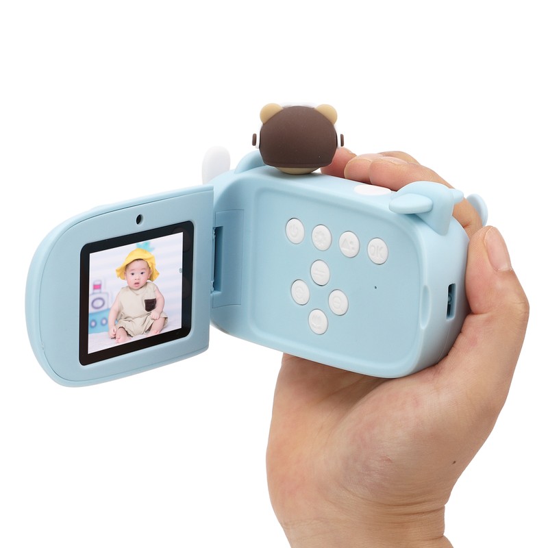 Kids Camera Cartoon Bear Blue Handheld DV 50 Million Dual