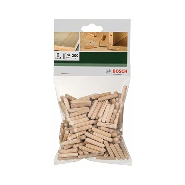Bosch 2609255310 30mm Dowels with Diameter 6mm (200 Pieces)