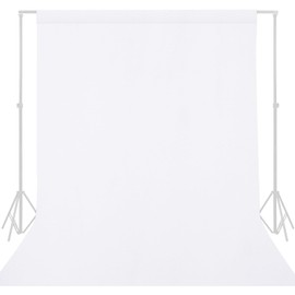 GFCC Wrinkle-Resistant White Backdrop Background for Photography Thick Photo Booth Backdrop for Photoshoot Background Screen Video Recording Parties Curtain(7.5FTX10FT)