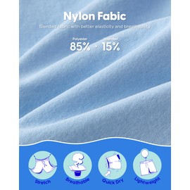 maamgic Mens Swim Trunks 5" with Compression Liner Stretch Quick Dry Swim Shorts Swimming Trunks Bathing Suits Blue and Grey Medium