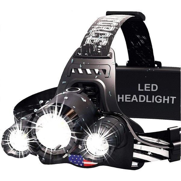 DanForce Headlamp. USB Rechargeable LED Head Lamp. Ultra Bright LUMINUS