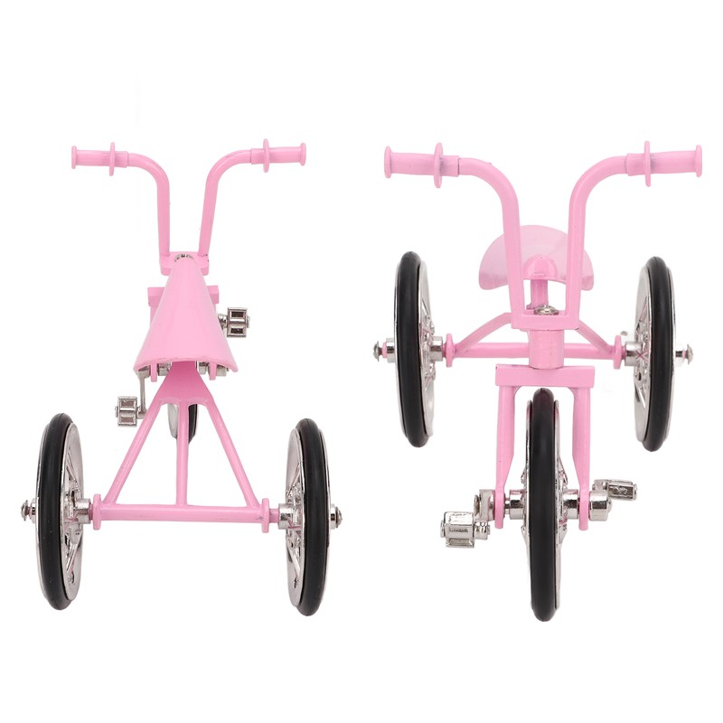Pink Look Toy Tricycle Model Simulated Design Tricycle Ornament Wear