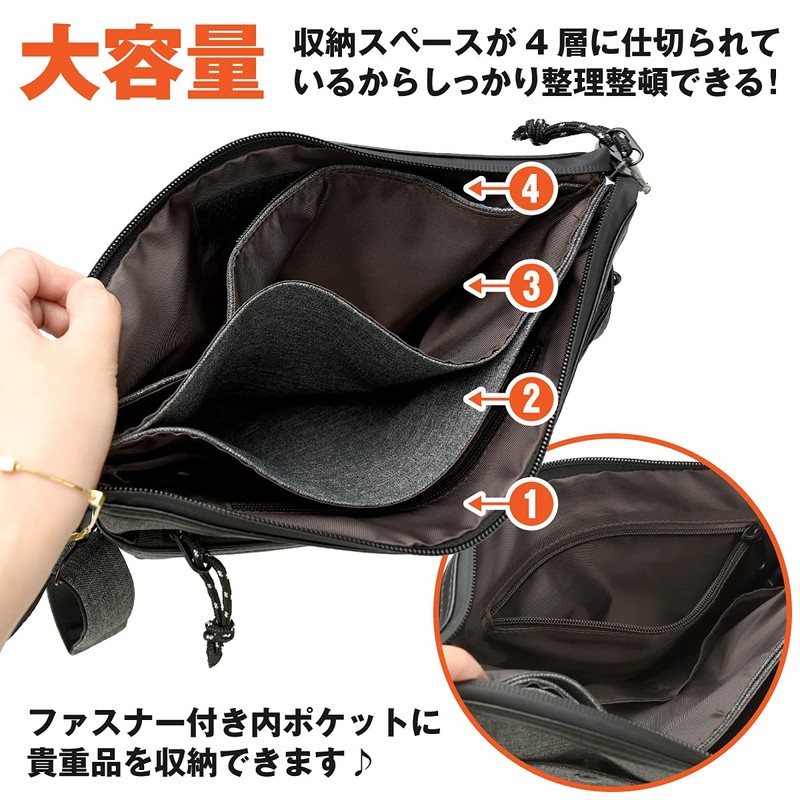 FeasibleSite Shoulder Bag, Crossbody Sacoche Pochette, Thin, Shopping, Travel, Leisure,