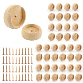 KEJJNYER 40 Pack Wooden Closet Pole Socket 1-3/8", Wood Closet Rod Ends Brackets Holders with Screws, Wooden Closet Pole Sockets Holder for Wardrobe