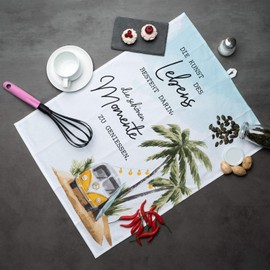 GRUSS & CO Tea Towel with "Moments" Motif | Cotton, 60 cm x 45 cm, Coloured Motif Print | Gift, Kitchen, Cooking, Barbecue, 47107