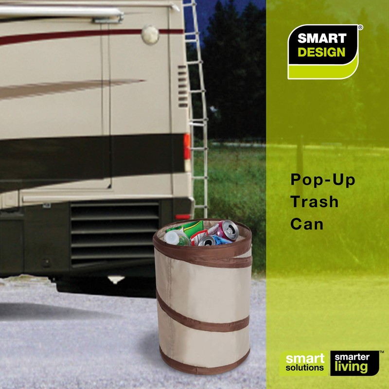 Smart Design Spiral Pop Up Trash Bin with Open Top