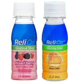 ReliOn Glucose Shot 2 Pack Orange and Mixed Berry