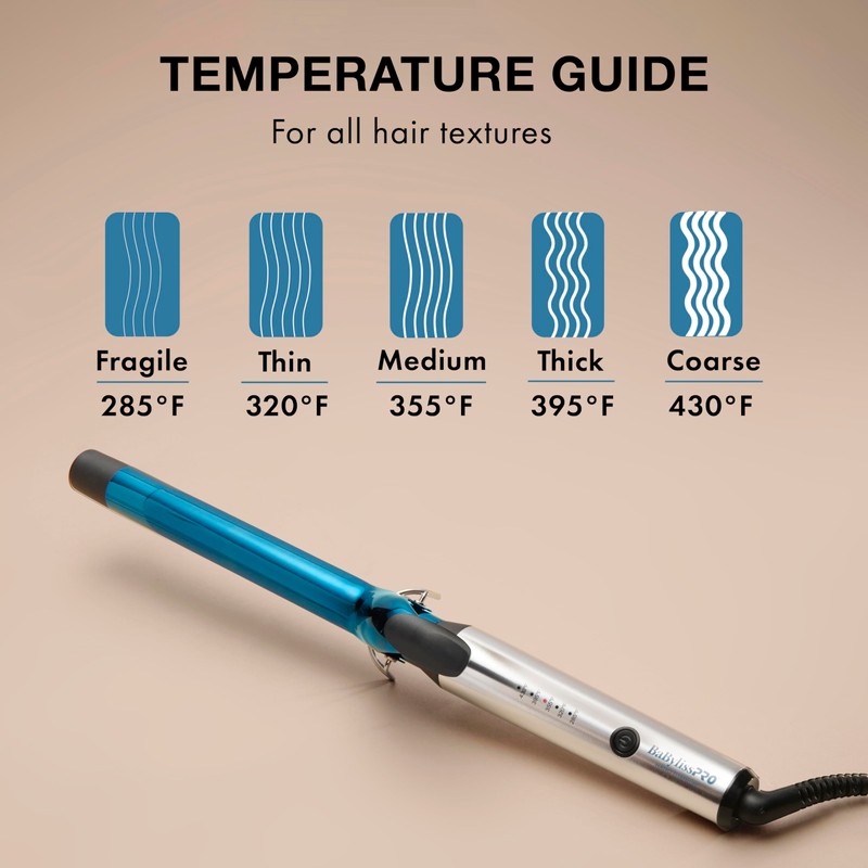BaBylissPRO Nano Titanium 1 inch Curling Iron with Extended Barrel,