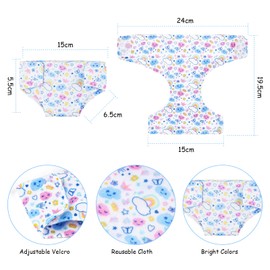 Aolso Nappies for Baby Dolls, 9 Pieces Doll Nappies, Doll Bib and Sock Set, Doll Accessories, Nappies Bib Set for 14 - 18 Inch Dolls