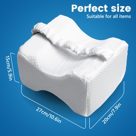 ROTRES Kniekissen für Seitenschläfer, Orthopädisches Kissen für Beine, Beinkissen mit Memory-Schaum mit Fester Riemen, Beinkissen zur Linderung von Ischias, Komfortabler, Atmungsaktiv