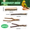 KIPTVO 4PCS Natural Wood Bird Perch, Budgie Perches, Parrot Perch,