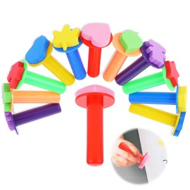 12 Pcs Paint Sponge Brushes Foam Brushes Sponges Paint Assorted Foam Paint Stamp Craft for Painting Drawing