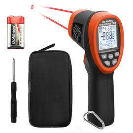 SURLABA Infrared Thermometer Gun -58°F ~3272°F (-50~1800℃), Laser Thermometer with Adjustable Emissivity Non-Contact Digital Temperature with High&Low Temperature Alarm Mode for Cooking, Industry