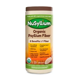 NuSyllium Psyllium Husk Powder USDA Organic, 21 Oz, Dietary Fiber Supplement with Brown Sugar, Helps Promote Digestive Health* Unflavored, 85 Servings