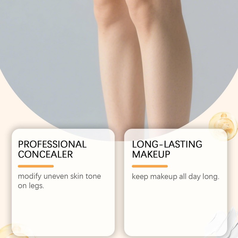 100ML Long Wear Waterproof Concealer,Leg Makeup Coverage,Waterproof Body Foundation&Bo-dy Concealer,Leg