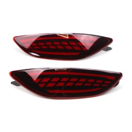 Dreamseek Rear LED Reflector Tail Light for Hyundai Accent Sedan 2012 2013 2014 2015 2016 2017 Brake Bumper Lamp with Dynamic Sequential Turn Signal (Red Lens)