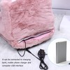 Electric Heated Foot Warmer Pink 5V USB Rechargeable Thickened Foot
