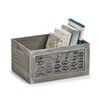 Zeller 15187 Storage Box 'Leaves', Wood, Grey, Approx. 35 x