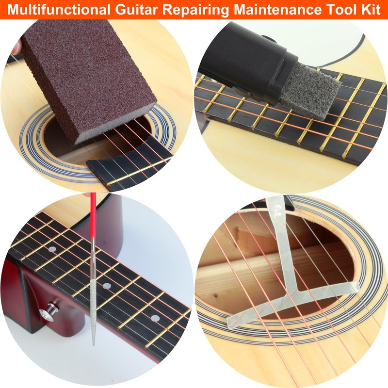 45Pcs Guitar Tool Kit, Guitar Repair Kit, Guitar Setup Kit,