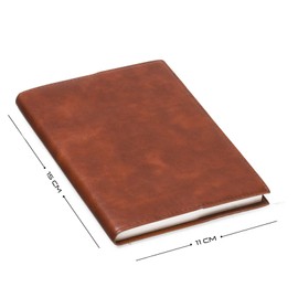 Aum Journals A6 Refillable Journal - Small Leather Pocket Journal Notebook - 164 RULED, Eco Friendly Pages Classics - Dark Brown