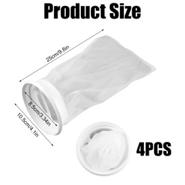 Pack of 4 IBC Filter Lid Filter, 25 cm IBC Lid Filter, Rainwater Filter, 200 Mesh Replacement Filter, Nylon IBC Tank Filter for IBC Rainwater Tanks, Chemistry, Water Treatment and Industrial