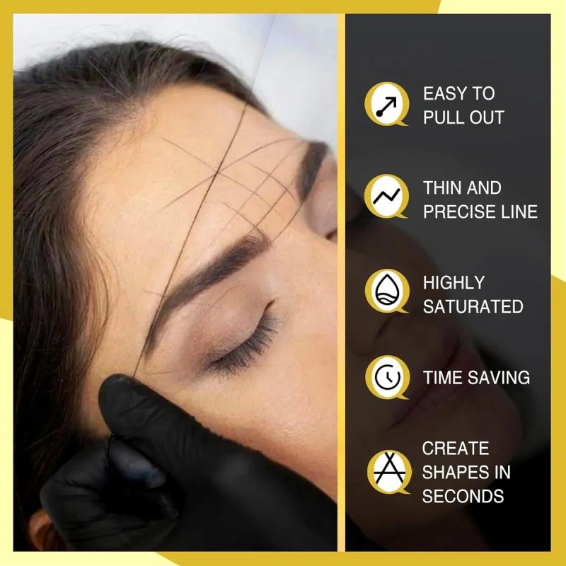 6pz Hilo Entintado Atomus Para Diseño De Cejas Microblading