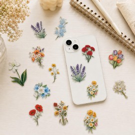 Amlif 120PCS Flower Stickers for Scrapbooking, Floral Scrapbook Stickers