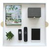 HofferRuffer Extra Large Square Serving Tray, Elegant Faux Leather Ottoman