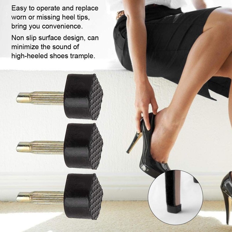 24 Pcs Heel Caps Studs Tips High Heel Cap Repair