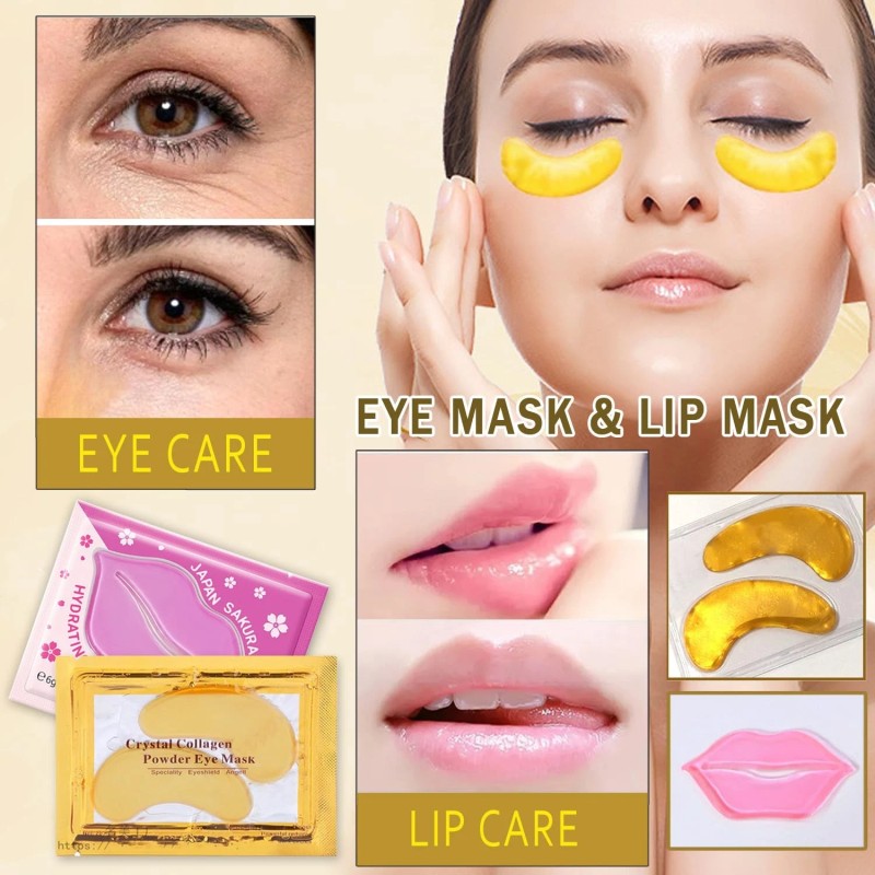 Miniling 30 Pairs 24K Gold Eye Masks Lip Masks, Under