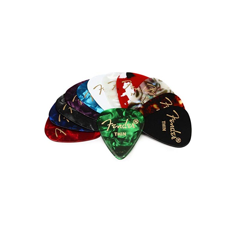 Fender 351 Celluloid Medley Picks for Guitar (Pack of 12)