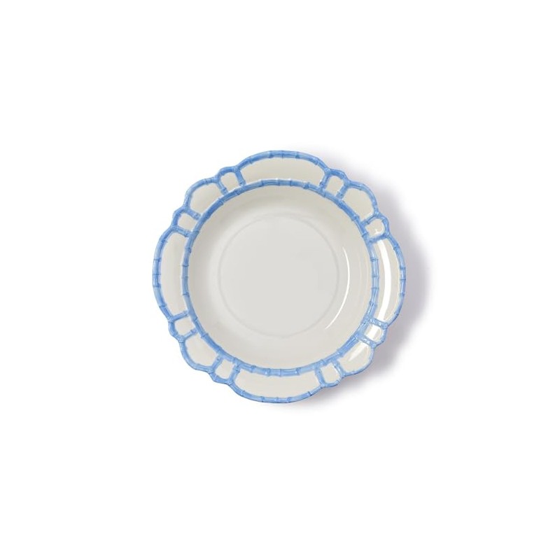 Two's Company French Blue Bamboo Touch Bowl, 15-Inch, Melamine